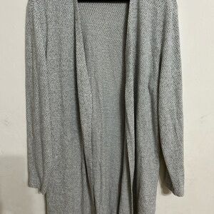 By Design Elegant Women's Gray Open Cardigan Soft Long